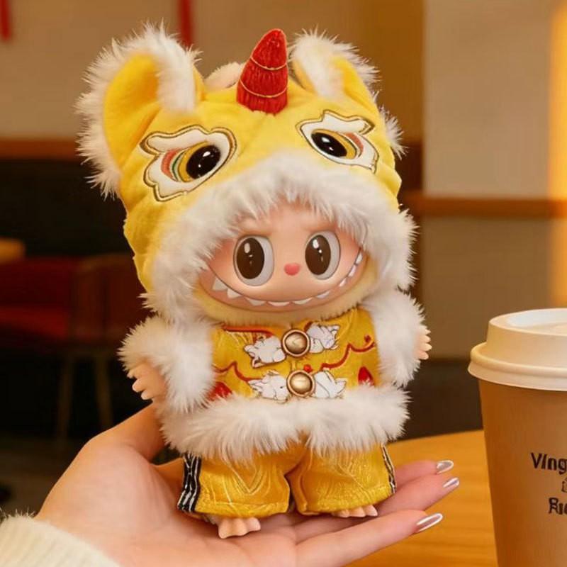 15cm Doll Outfit Set Red Yellow Lion Dance Costume BJD SD Dolls Clothing Only