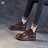 Martin Boots Women's New Autumn Low Tube Retro Boots Handmade V-mouth Lace-up Short Boots
