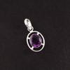 Natural Amethyst Gemstone Pendant 925 Sterling Silver Jewelry Birthstone Gift PP-6-4