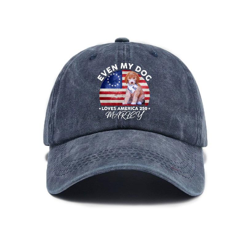 Versatile old American Independence Anniversary print washed retro sunshade universal soft top baseball cap