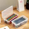 Large Transparent PP Plastic Storage Box, Suitable for Pens, Pencils, Markers - Office and School Handicraft and Supplies Storag