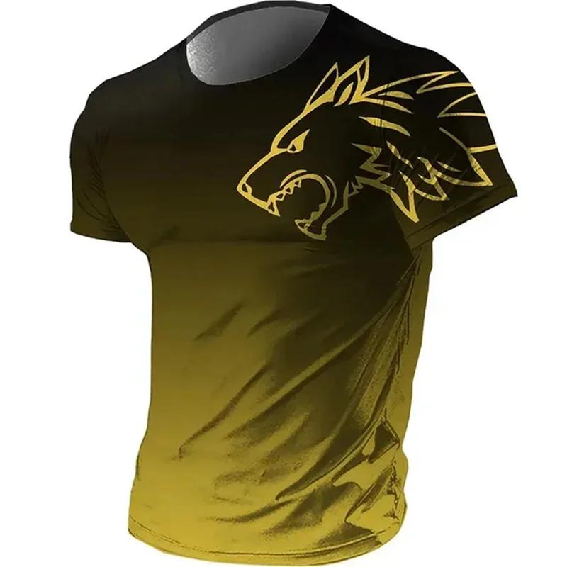 Men's T-shirt Animal Wolf 3D Print Men's Short Sleeves T-Shirt Loose Casual Summer Outdoor Men's and Women's Tees Tops