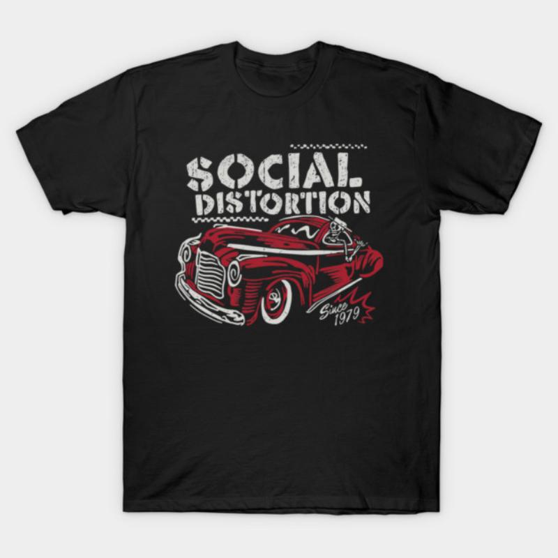 Футболка Social Distortion Skelly Car - slogari-design №21 Новые поступления Весна/Лето Обычный крой Повседневная с принтом Y2K Винтаж Размер