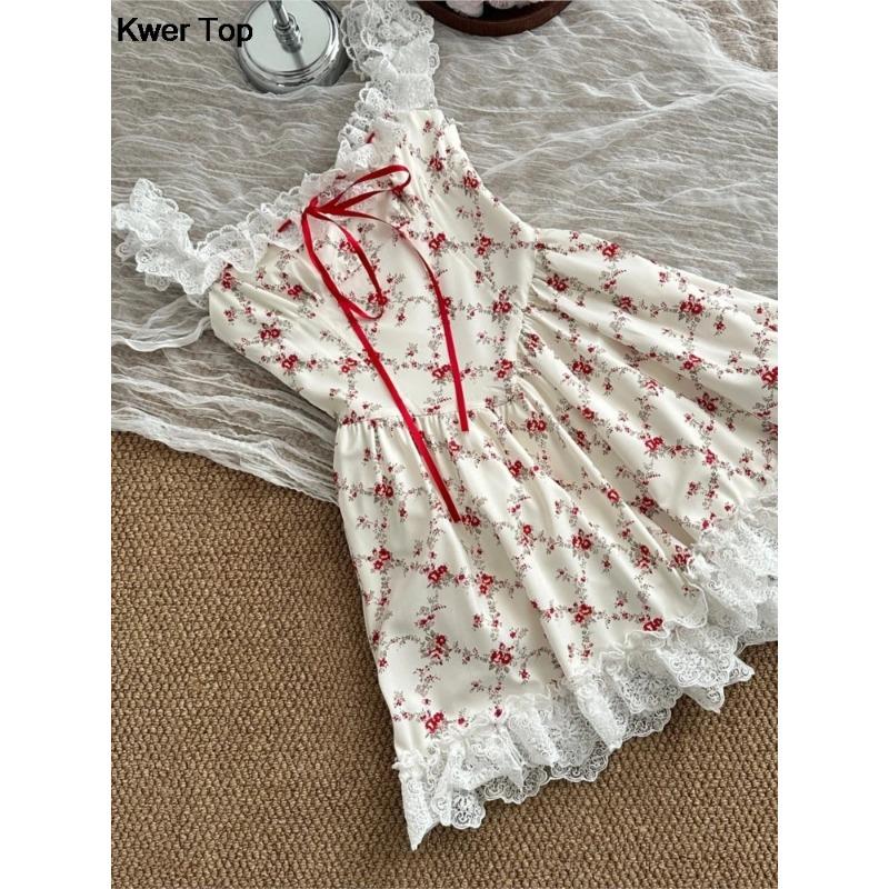 Пляжное мини-платье Y2k, женское повседневное платье без рукавов на бретелях, даже праздничная одежда, корейская мода, элегантное лето 2024