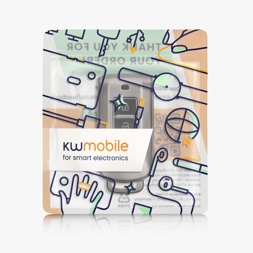 kwmobile Чехол для ключа Mitsubishi с 3 кнопками, совместимый с ключом от автомобиля - чехол для ключа с глянцевой отделкой TPU - противоударная защита ключа от автомобиля, черный матовый/черный