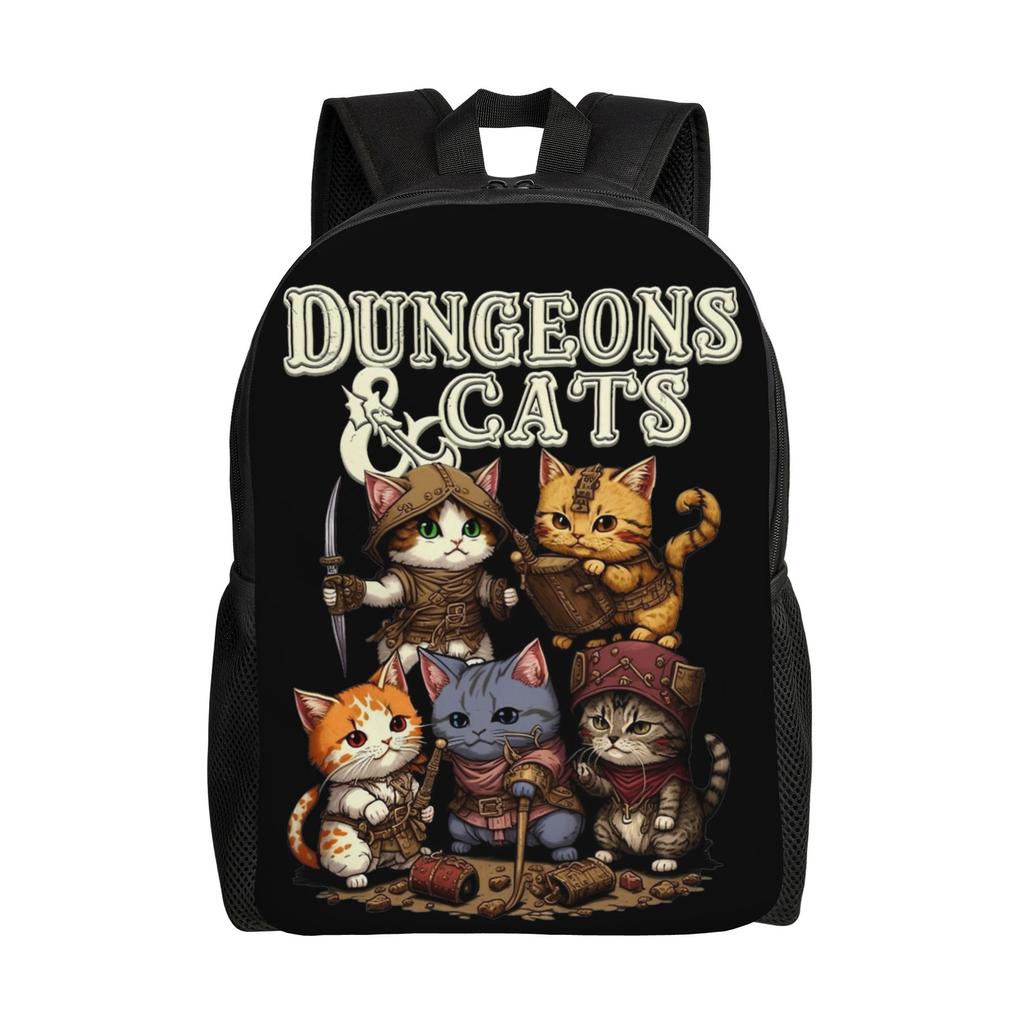 Рюкзак Dungeon Dragon Cats для мужчин и женщин, крутой, для старшей школы, деловой, для ноутбука, холщовые сумки, подарок