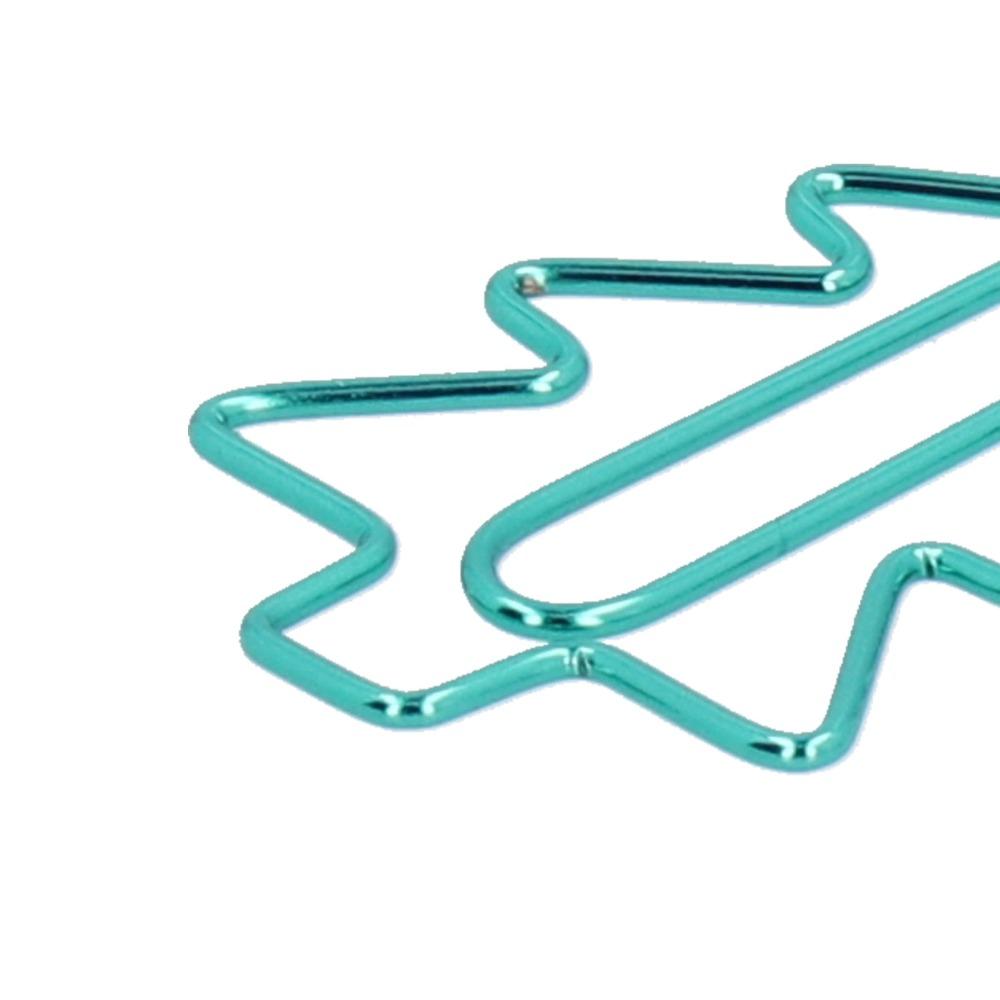 20PCS Dark Green Iron Paper Clip Electroplating Metal Multifunctional Paperclip Paper Organizing