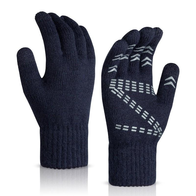 Unisex Warm Touchscreen Gloves With Anti-Slip Grip Knitted Wool Blend Winter Cycling Commuting Outdoor Use