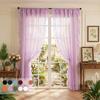 Готовая Простая Штора Однотонная Штора Мечта Рюша Край с Листьями Полупрозрачная Тонкая Занавеска на Окно
