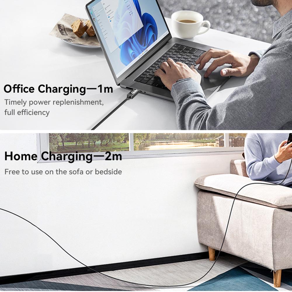 ESSAGER Type-C to Type-C Smart Display Cable 100W Power Delivery 480Mbps Data Transfer Cable 1m