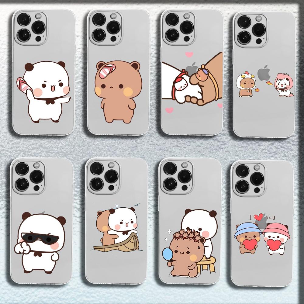 Cute BuBu DuDu Phone Case For iPhone 16,15,14,13,12,11 Plus,Pro,Max,XR,XS,X,Plus,SE,Mini Transparent Soft Cover