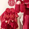 Wedding Slippers Women's Red Festive Pair of New Light Luxury Pajamas Wedding Dowry Couple Wedding Cotton Slippers