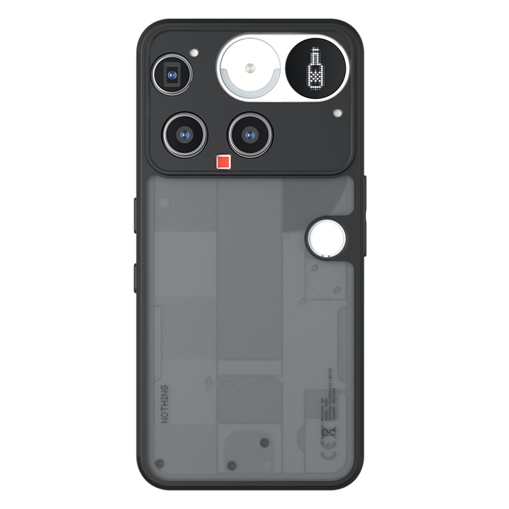 Ни за что Телефон (3) Чехол для 5G Skin-Touch из ТПУ + ПК, Матовая задняя крышка телефона, Прозрачный черный