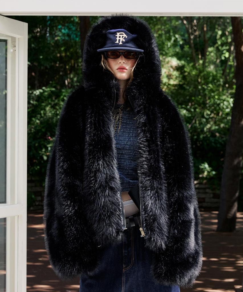 PENFIELD Crow Fur Hoodie Black_Fr4Wj30U