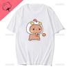 Lovely Bubu Is Throwing Flip-flops At Dudu Since He Teases Bubu T Shirt Bear Tshirt Kawaii Unisex Clothes Unisex Tops Graphic Shirt Unisex