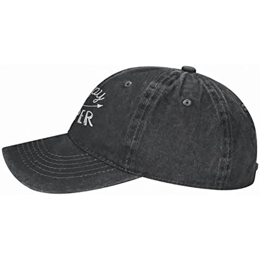 Camper Hat Baseball Cap for Women Men Black Vintage Adjustable Unisex Cotton Dad Hat for Beach Sports Denim