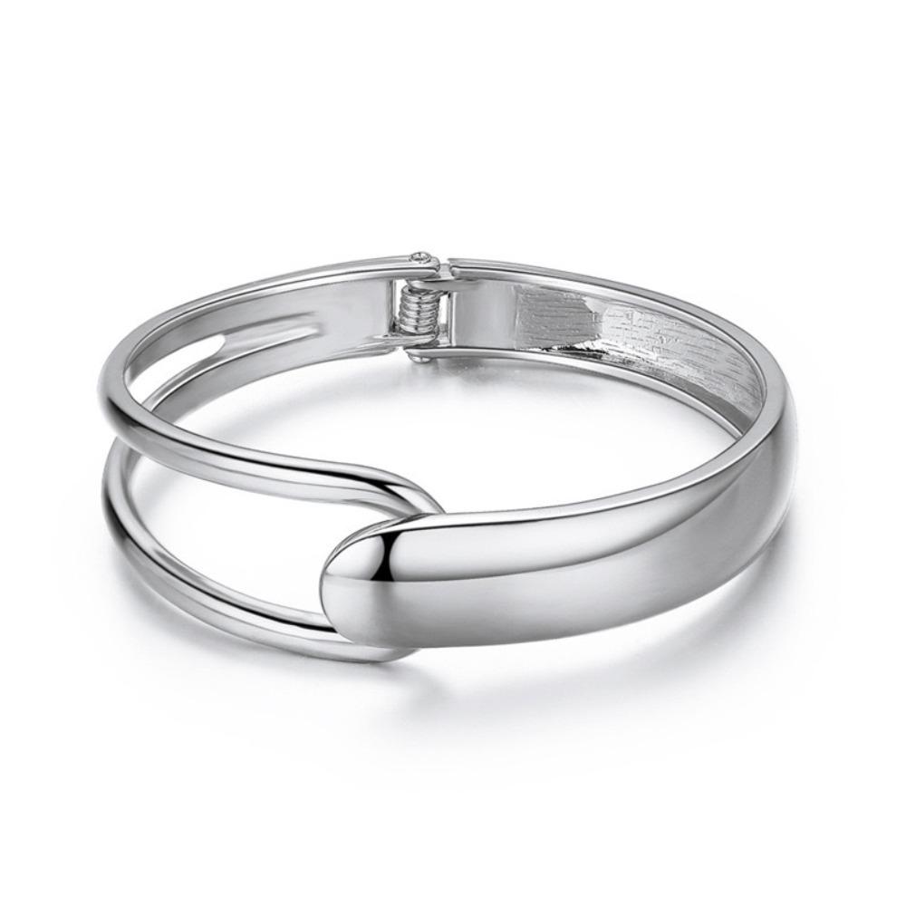 Серебряный металлический браслет с жемчугом, вытяжка проволоки, преувеличенный браслет, жемчужный браслет, для женщин