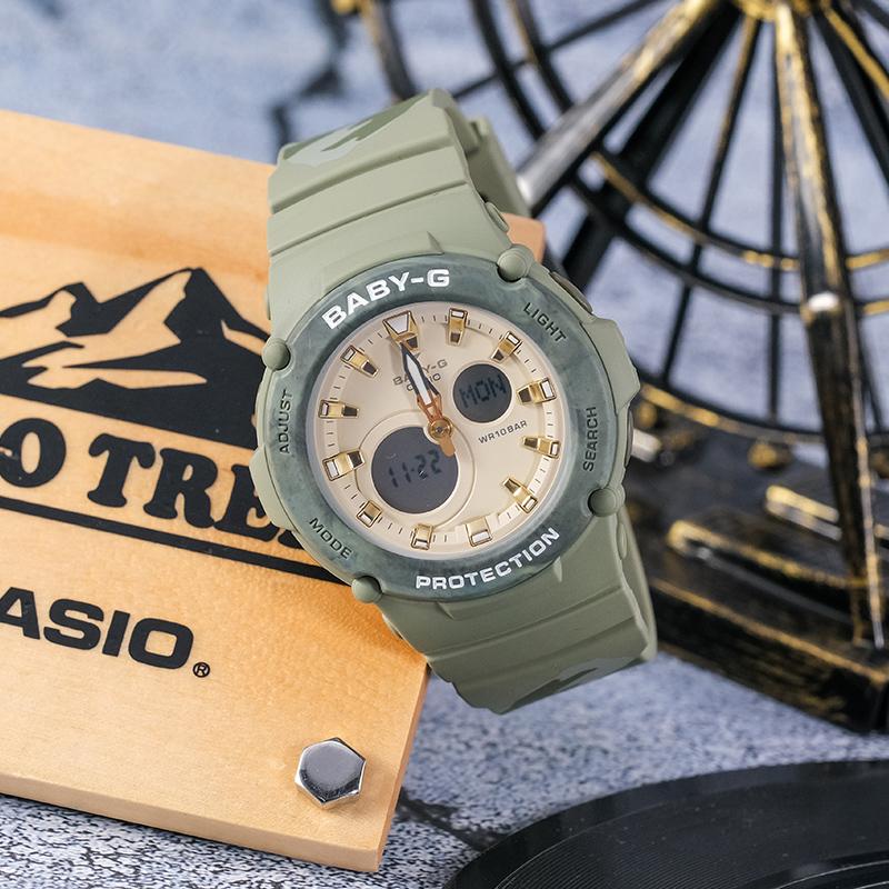 Casio BABY-G simple casual fashion 100 meters waterproof fashionable and versatile quartz movement resin strap Japanese and Korean watch BGA-275M-3APR
