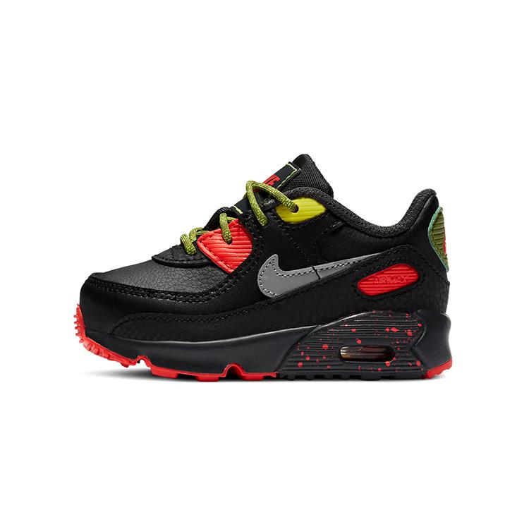 Nike Air Max 90 Low top Toddler Shoes Black Red Green Infant And Toddler DC2102-001