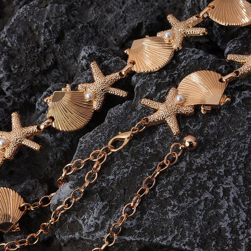 Женская цепочка на талию Senior Sense с жемчугом, ракушками, морскими звездами, металлическая, милая, летняя, пляжная, в натуральном стиле для отпуска