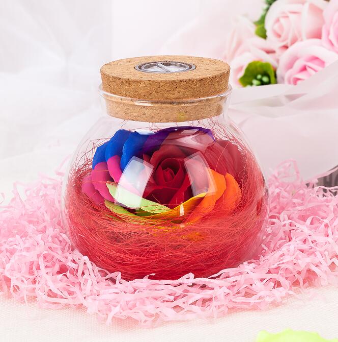 Светодиодный романтический цветок розы, дистанционный светильник, диммер для бутылки, ночник, бутылка с цветком, креативный подарок для девочки, украшение дома