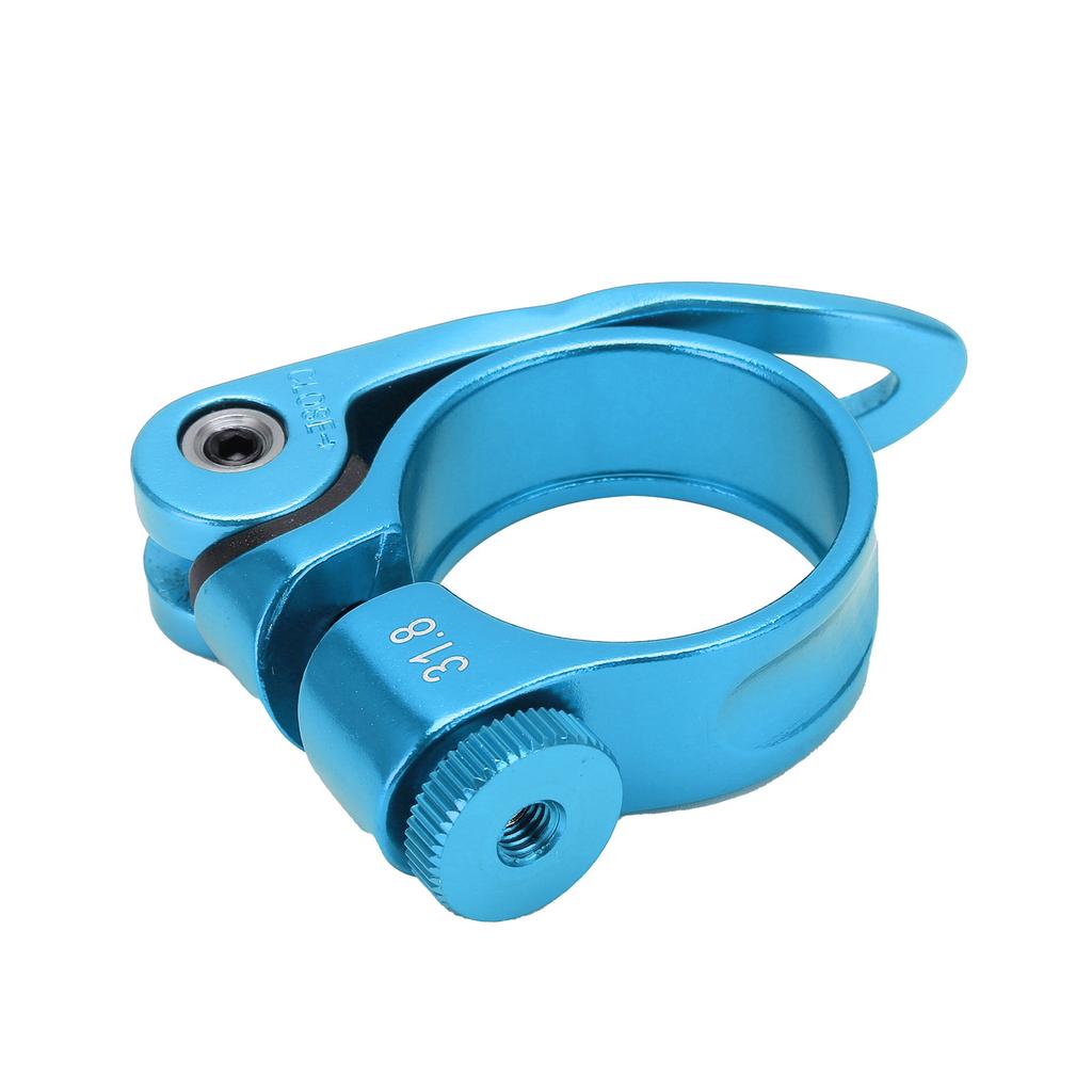 Bike Seats Post Clamp Corrosion Resistant Durable Aluminum Alloy Seats Tube Clip for BicycleBlue