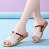 Летние сандалии из коровьей кожи для женщин, модные туфли на плоской подошве для мамы, большого размера, сандалии для беременных женщин