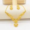 Dainty Flower Stud Earrings Elegant Necklace and Earrings Gold Plated Zinc Zinc Alloy Jewelry Set  Bridal