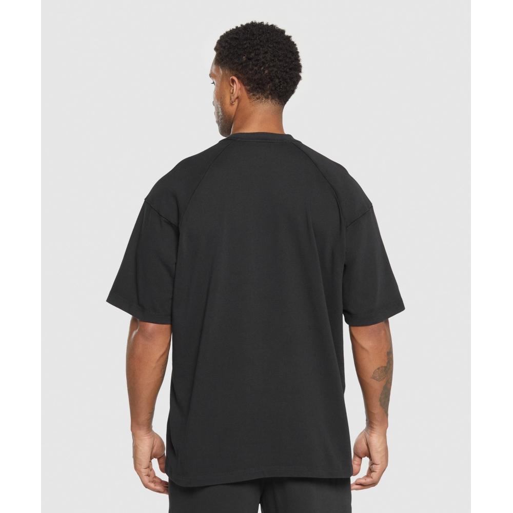 Gymshark Футболка HeavyweighT черная A2b9p Bb2j