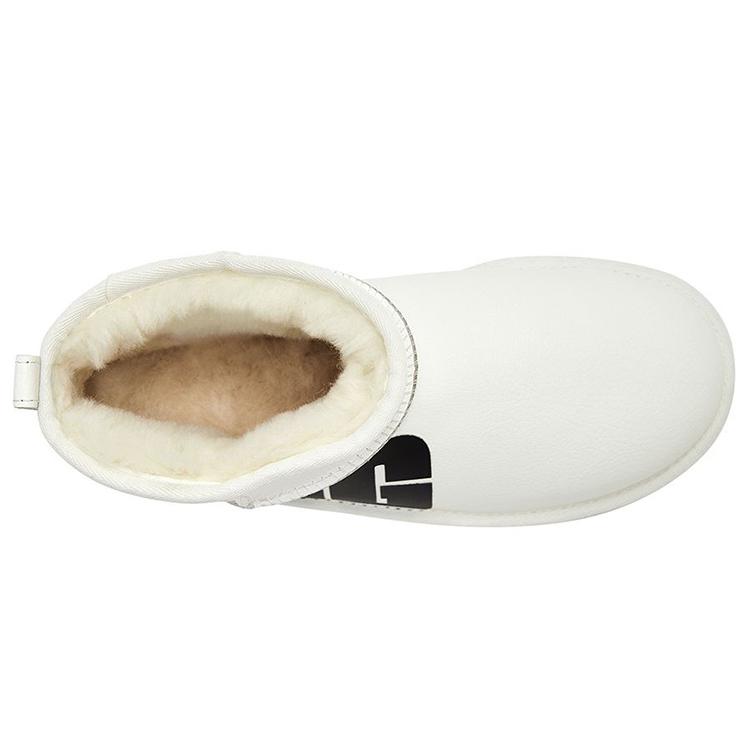 UGG Классические Ультра Мини с порванным логотипом 'Белые' Женские 1129270-PDWH