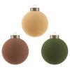 15 Pcs Velvet Christmas Ball Ornaments 3.15 Inch Flocked Plastic Ball Xmas Tree Hanging Decoration for Holiday Party Decor