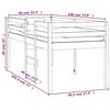 High Bed White 90 x 190 cm Solid Pine Wood