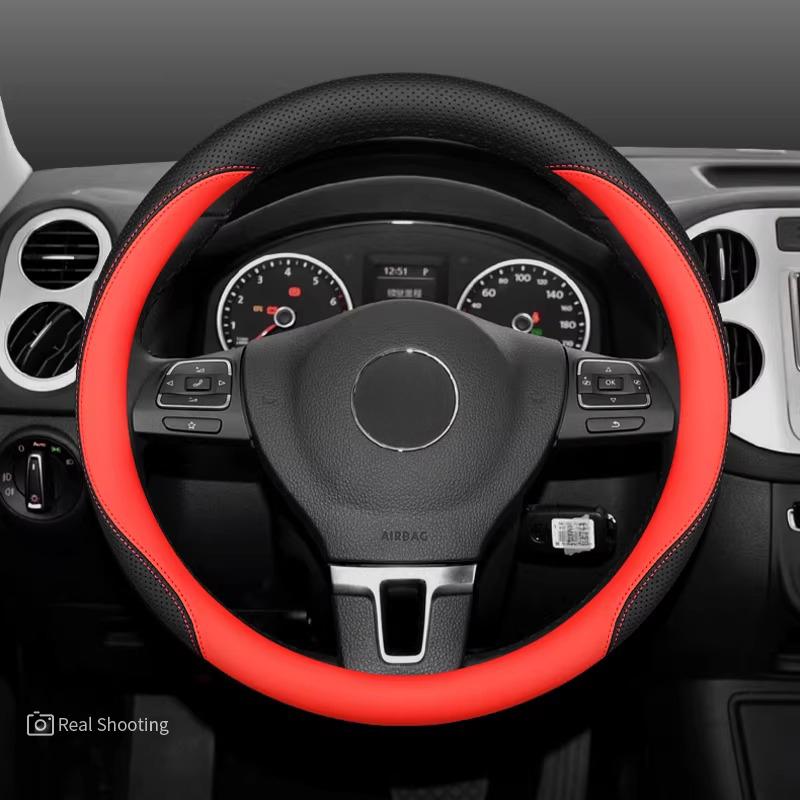 Для VW Volkswagen Tera Teramont Чехол на руль Автомобильный чехол на ручку из кожи Ультратонкий Противоскользящий Дышащий Аксессуары для интерьера