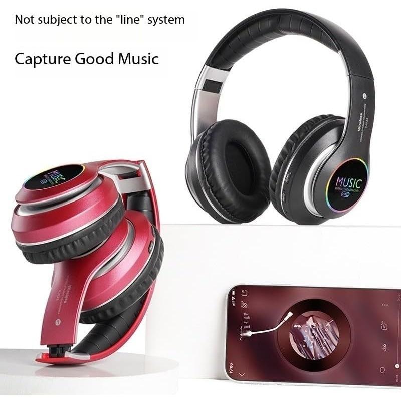 VJ033 5.0 LED Color Head Mounted Sports Headphones, Equipped with 6-hour Foldable Lightweight High Fidelity Stereo Playback Headphones for Telephones