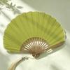Solid Color Folding Hand Fan Bamboo Frame Retro Handheld  Fan Mini Shell Fan  Chinese Style
