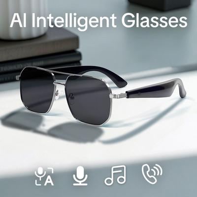 Новые умные очки с ИИ для синхронного перевода Bluetooth 5.4 Солнцезащитные очки Беспроводной звонок HIFI Музыка Защита от УФ для мужчин и женщин