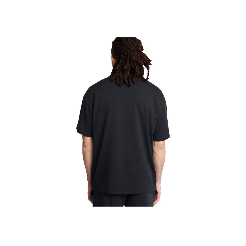 Under Armour Heavyweight Logo Print Loose Fit Crew Neck Short Sleeve T-Shirt Men Tops Black 1387285-001