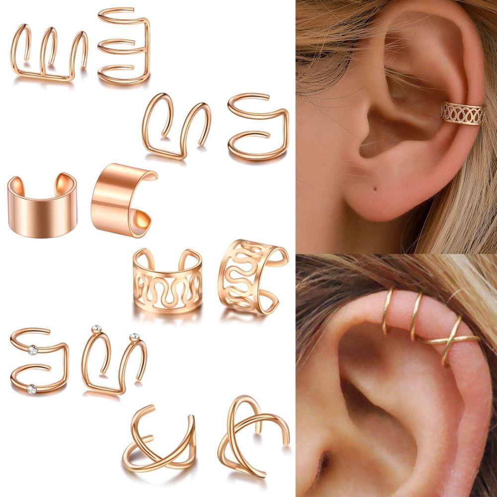 Alloy Alloy Braid Clips Silver Color Non Piercing Ear Cuffs New Design Hair Jewelry  Beach Party
