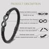 To My Man, I Love You Forever & Always Infinity Leather Bracelet, Mens Stainless Braided Leather Bracelet with Magnetic Clasp, Christmas Birthday Vale