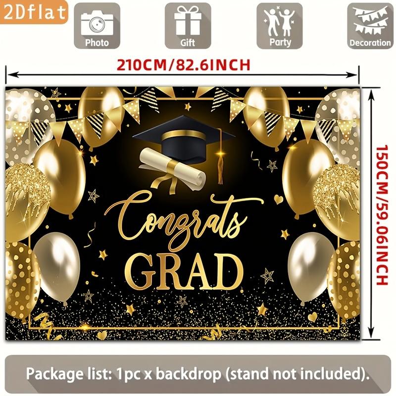 1pc 2Dflat graduation banner decoration for graduation celebration background with the words "Congratulations on Graduation"