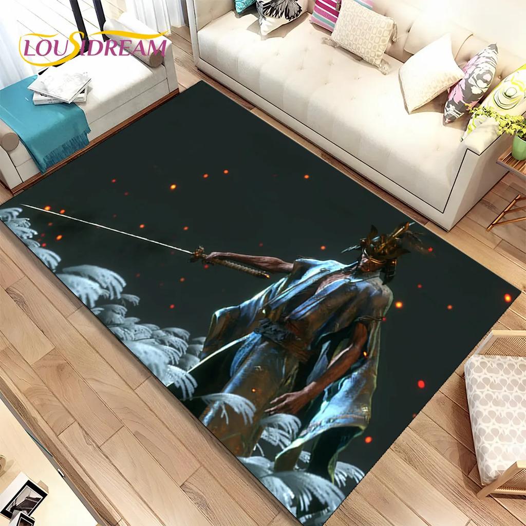 3D HD Sekiro Series Game Gamer Area Rug, Коврик для дома, гостиной, спальни, дивана, коврик для двери, декор, детские игры, нескользящий напольный коврик