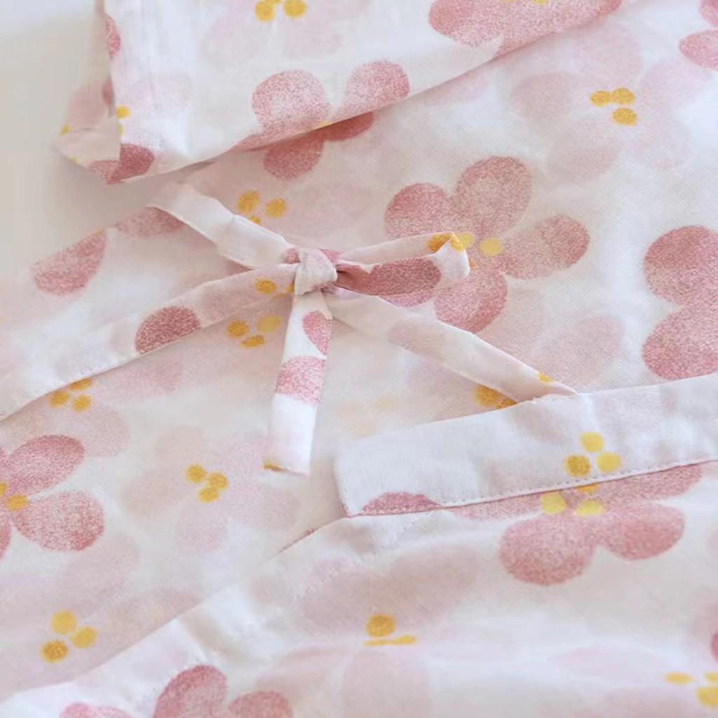 Летний однотонный юката сидзима, который можно стирать, комплект юката с цветочным рисунком [YOUR LOVE], женское кимоно, самуэ, дзимбэй, комплект, женская пижама, тканый, 2 предмета (XL, Узор)