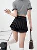Плиссированные мини-юбки трапециевидной формы, женская уличная одежда, черная юбка с высокой талией Y2K, Harajuku, универсальные повседневные стили в консервативном стиле
