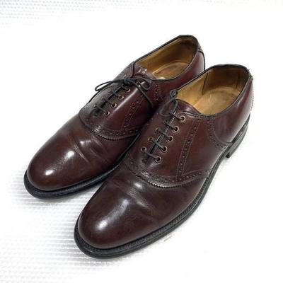 США/Винтаж/Неизвестный производитель/Goodyear Welt Оксфорды-броги Цельнокроеные/8.5 D/B/25.5-26.5см/Красно-коричневые/(ИСПОЛЬЗОВАЛ)