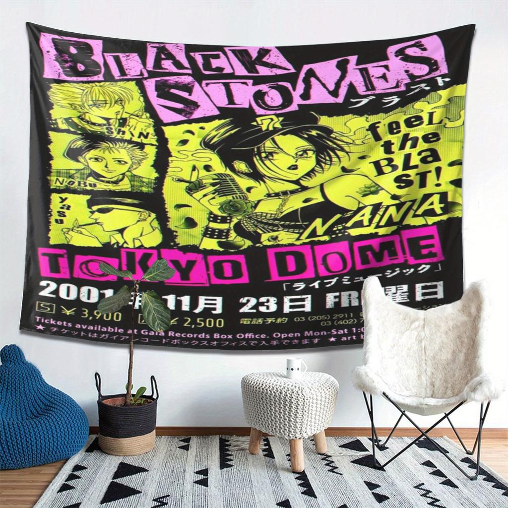 Blackstone Tokyo Dome Concert Tapestry Celebrating Nana Manga with Vibrant Artworks Perfect for Home Decor