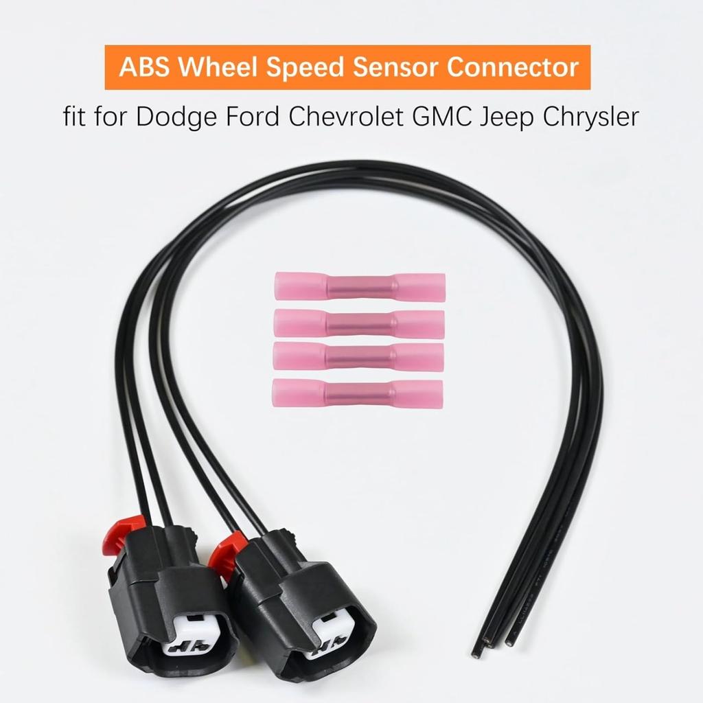 2pcs ABS Wheel Speed Sensor Connector Pigtail Plug Wiring Harness fit for Jeep Chrysler Dodge Ford Chevrolet GMC, Replacement for 645-134, S-1895,