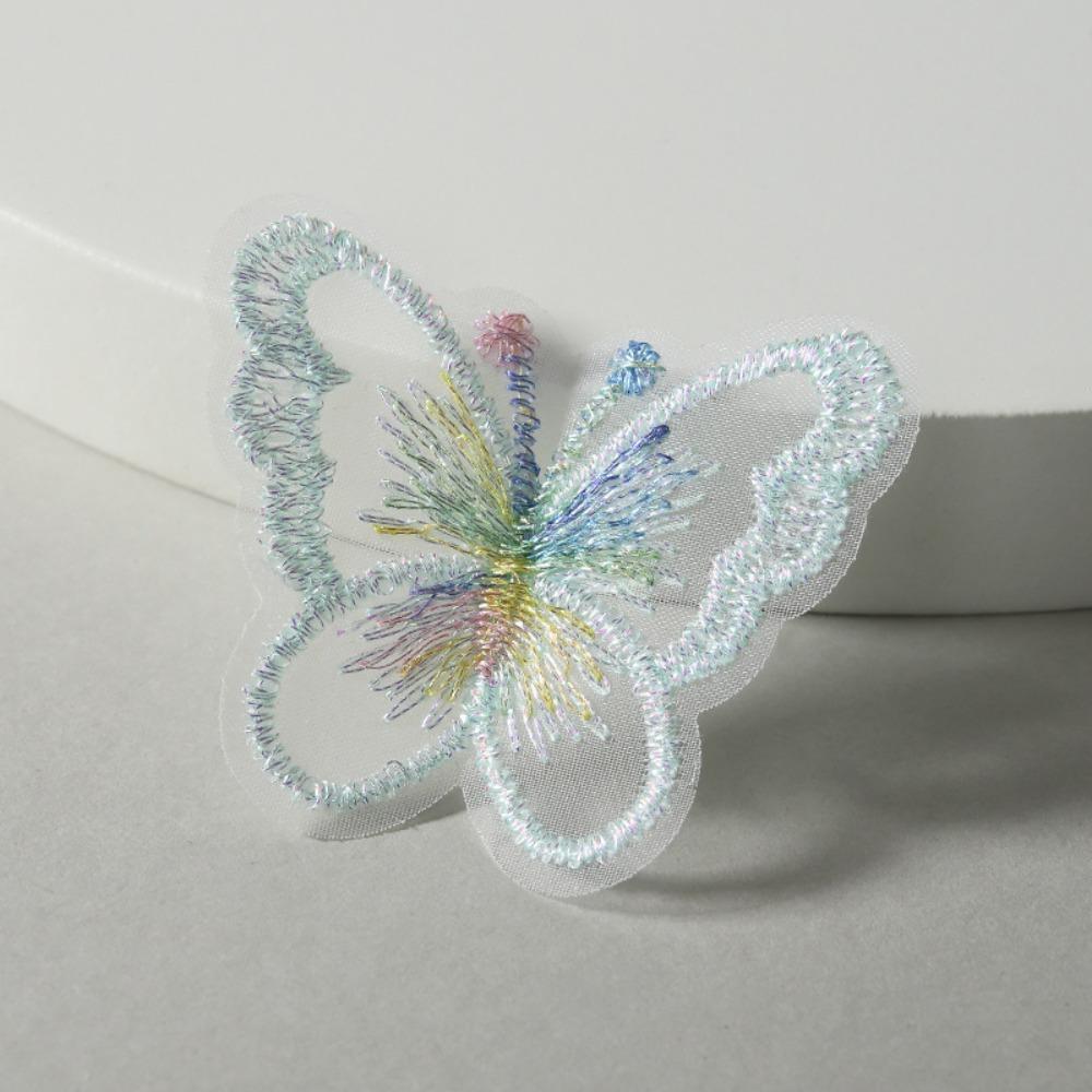 20Pcs Single Layer Golden Thread Butterfly Appliques Bridal Hair Accessories