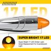 17 LED Chrome Amber 5X Cab Roof Marker Light For Peterbilt Kenworth Freightliner