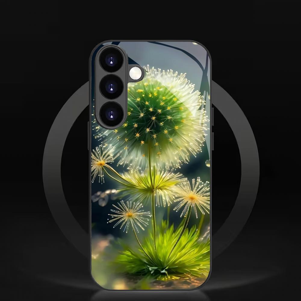 Чехол из закаленного стекла с одуванчиками для Samsung Galaxy S26 S25 S24 S23 S22 S20 FE/Ultra/Plus, противоударная задняя крышка
