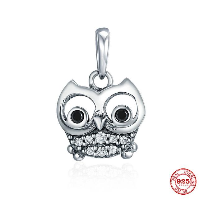 Новый Стерлингового Серебра 925 Единорог Кошка Собака Сова Обезьяна След Милое Животное DIY Тонкие Бусины Подходит Оригинальный Модный Браслет-Подвеска